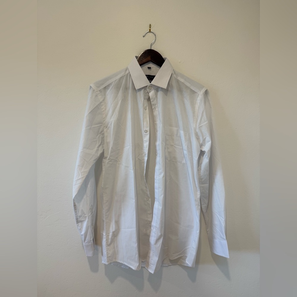 Marchatti Italy Men’s Slim Fit White Button Down Shirt - 15.5 34/35